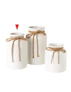 JARRÓN CERÁMICA BLANCO 14 X 14 X 22 CM