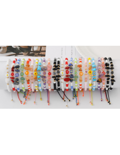 Pulsera Bolitas Flor de Tubo (PACK 6 UNIDADES)