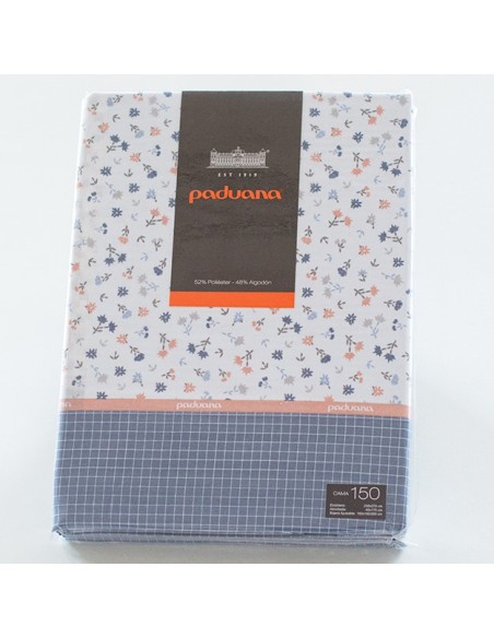 J.Sábana Estampada 30/27 PADUANA Luz beige-azul 135