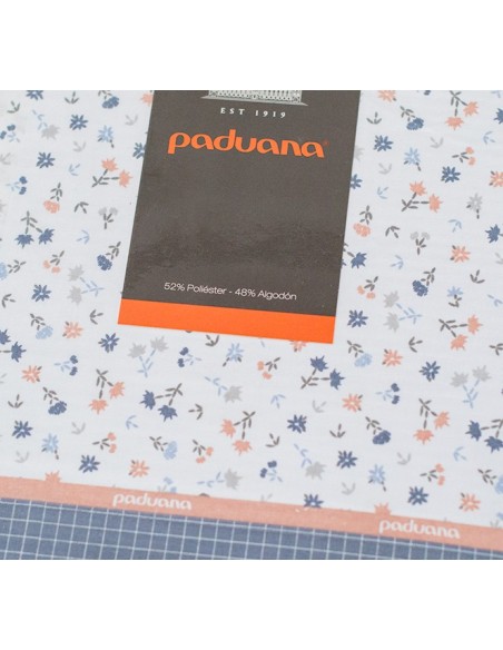 J.Sábana Estampada 30/27 PADUANA Luz beige-azul 135