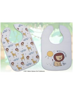 Pack 2 Baberos 23x37cm Algodón GAMBERRITOS Safari 11026